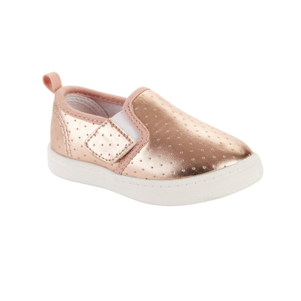 Like New - Wonder Nation Rose Gold Velcro Sneakers - Size 4